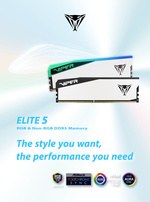 新品 Patriot Viper Elite5 DDR5 48GB 6600 Viper Elite 5 RGB & Non-RGB DDR5 Performance DRAM | Patriot Memory