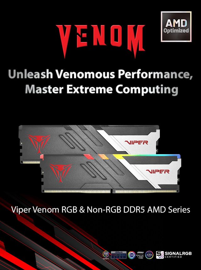 Viper Venom RGB & Non-RGB DDR5 AMD Series | Patriot Memory