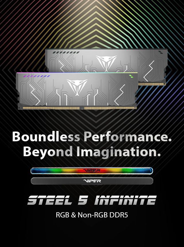 Viper Steel 5 Infinite RGB & Non-RGB DDR5 Performance DRAM