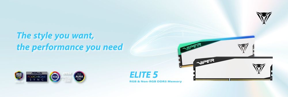 Viper Elite 5 RGB & Non-RGB DDR5 Performance DRAM | Patriot Memory