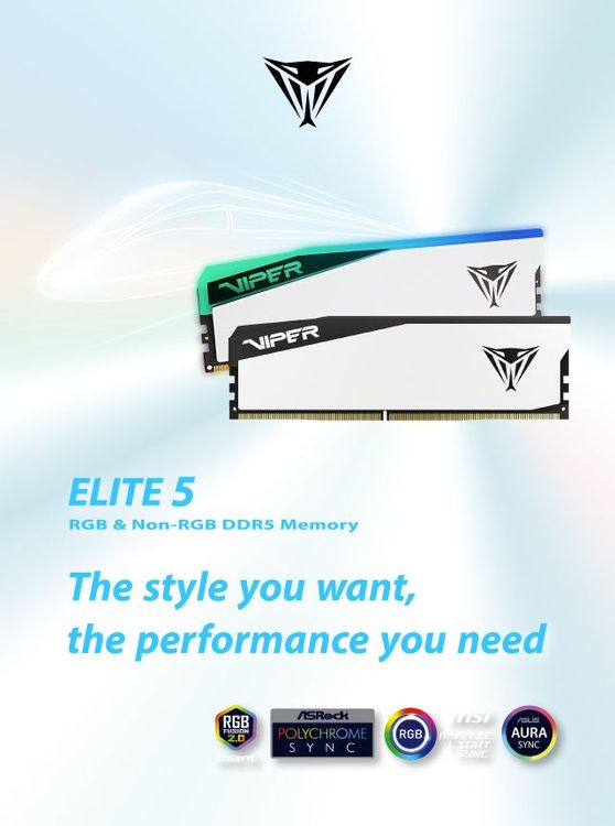 Viper Elite 5 RGB & Non-RGB DDR5 Performance DRAM | Patriot Memory