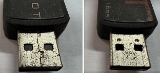 Damaged USB connector and unrecognized SN number